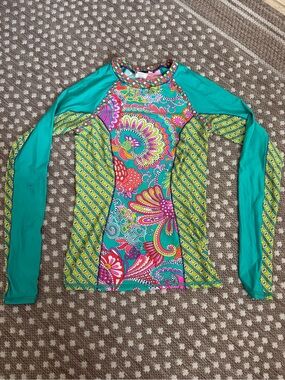 Trina Turk Folkloric Festival rash guard